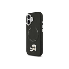 KARL LAGERFELD iPhone 17 Case - Black PU Case with MagSafe with K&C Pins, Elegant Design and Precise Fit