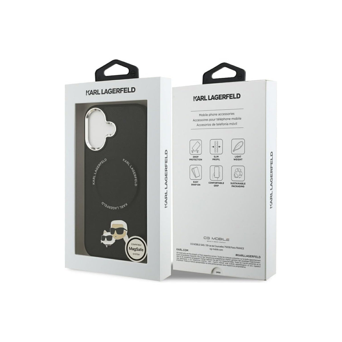 KARL LAGERFELD Funda Karl & Choupette para iPhone 17 Compatible con MagSafe, Negra