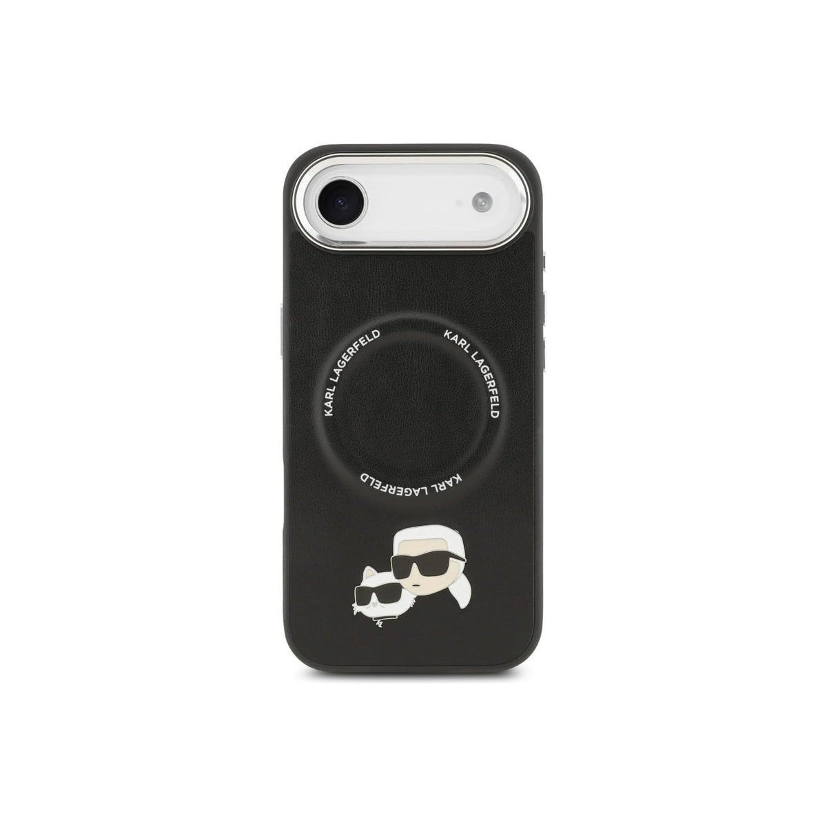 KARL LAGERFELD Funda con Detalles Karl & Choupette para iPhone Air Compatible con MagSafe, Negra