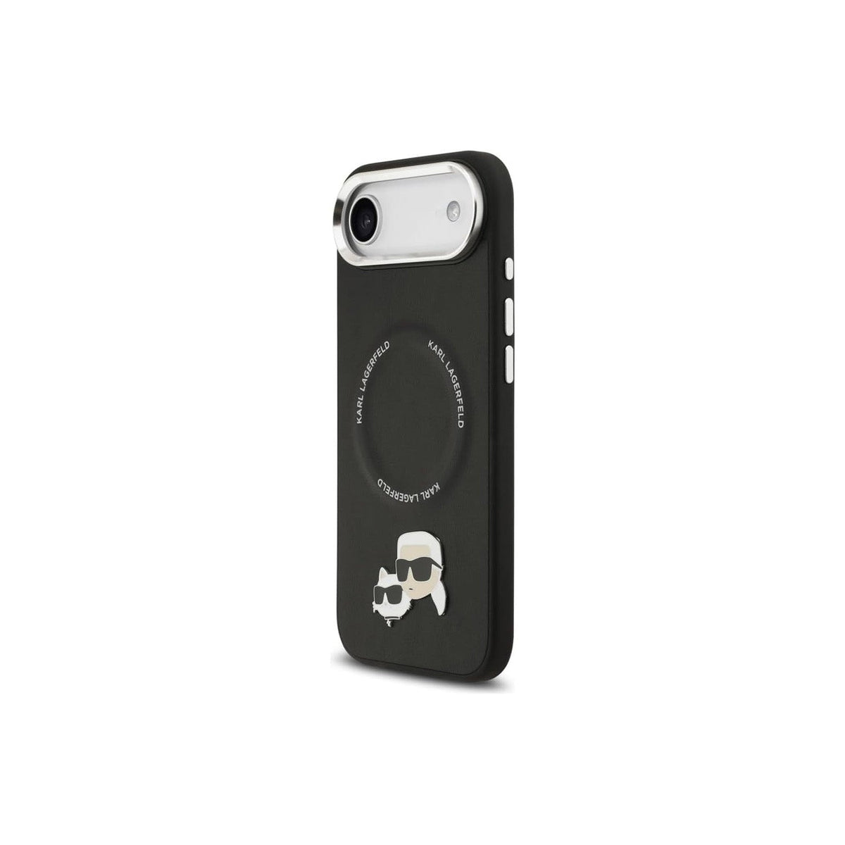 KARL LAGERFELD Funda con Detalles Karl & Choupette para iPhone Air Compatible con MagSafe, Negra