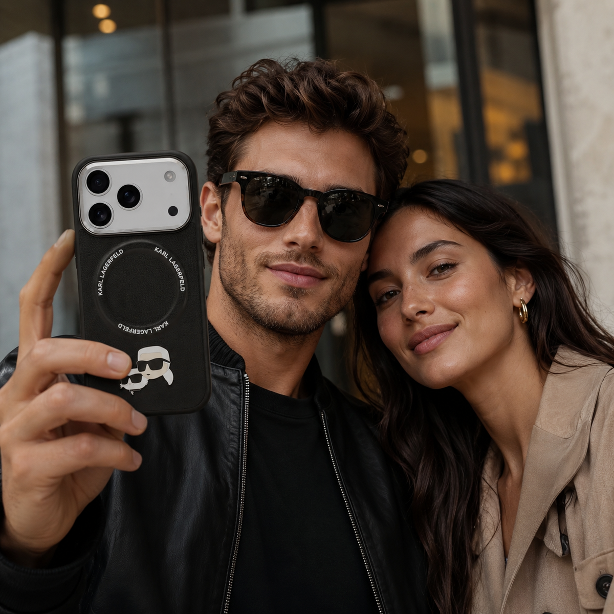 KARL LAGERFELD Funda Karl & Choupette para iPhone 17 Pro Max/18 Pro Max Compatible con MagSafe, Negra
