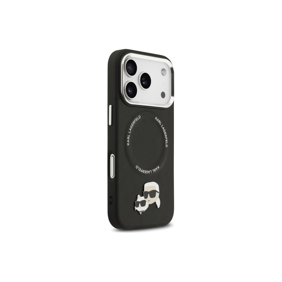 KARL LAGERFELD Funda Karl & Choupette para iPhone 17 Pro/18 Pro Compatible con MagSafe, Negra