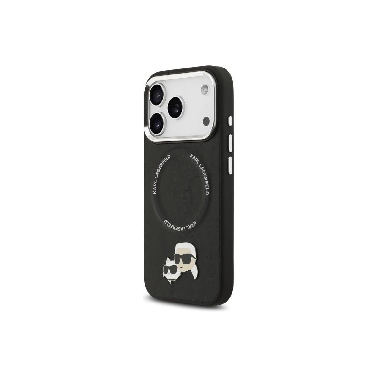 KARL LAGERFELD Funda Karl & Choupette para iPhone 17 Pro/18 Pro Compatible con MagSafe, Negra