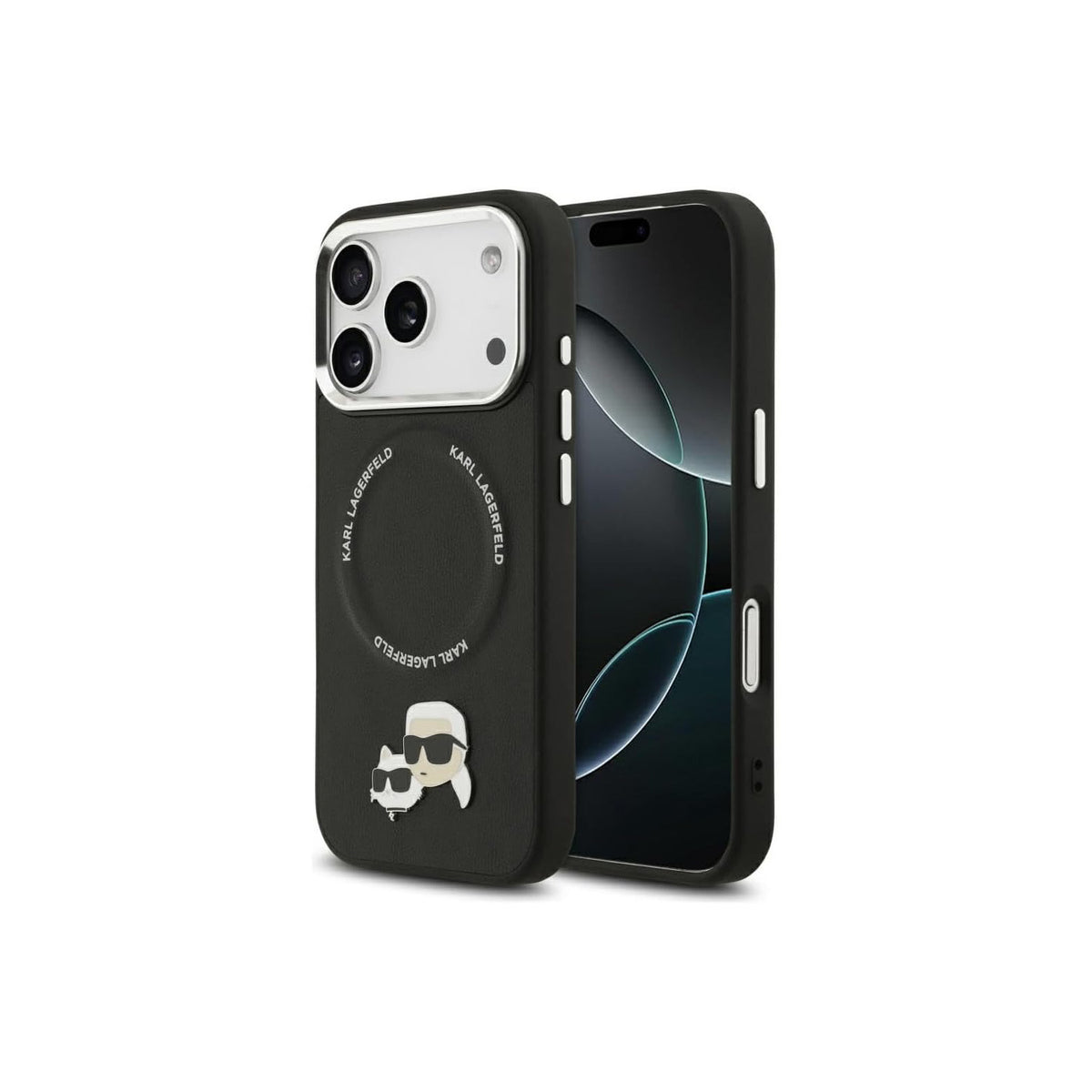 KARL LAGERFELD Funda Karl & Choupette para iPhone 17 Pro Max/18 Pro Max Compatible con MagSafe, Negra