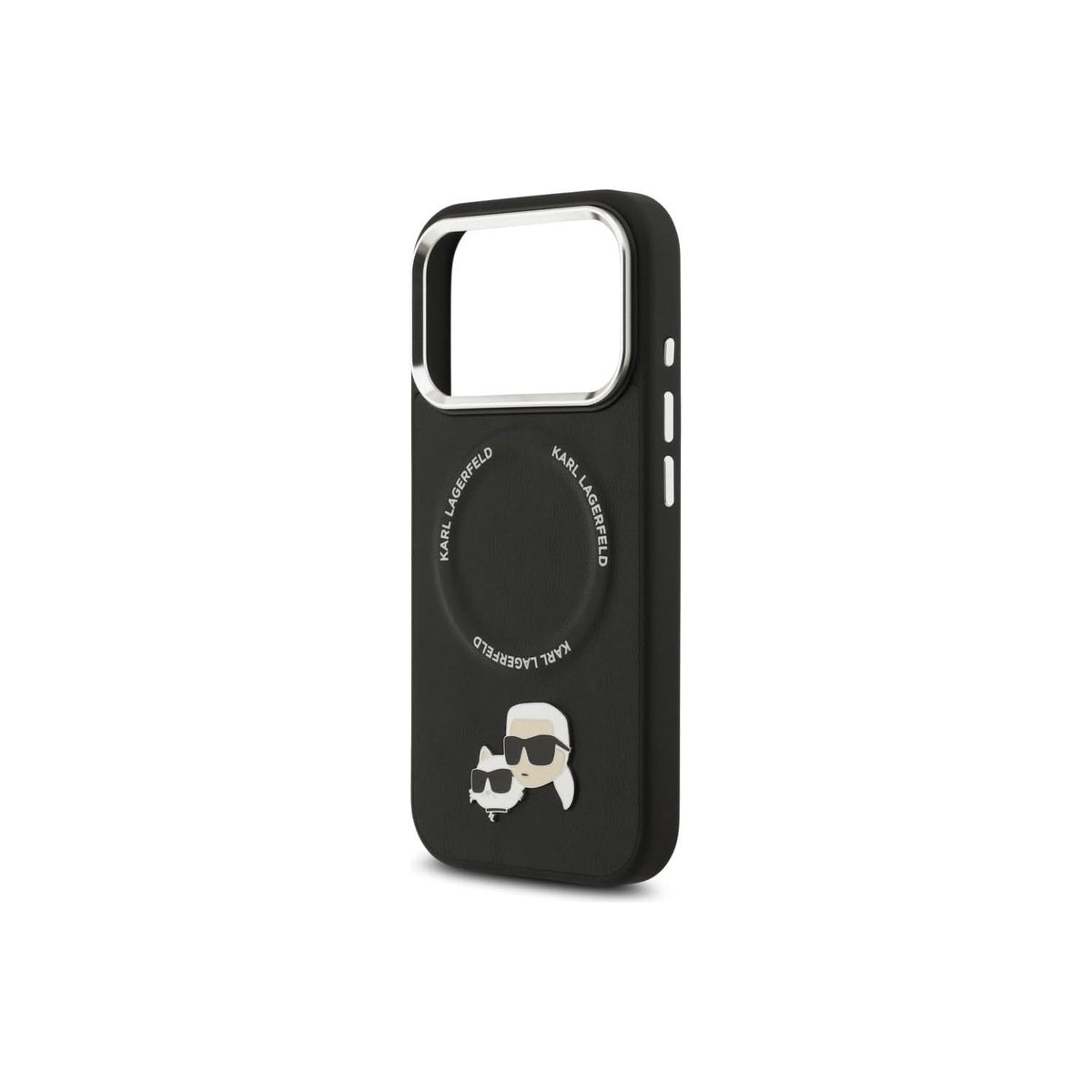 KARL LAGERFELD Funda Karl & Choupette para iPhone 17 Pro/18 Pro Compatible con MagSafe, Negra