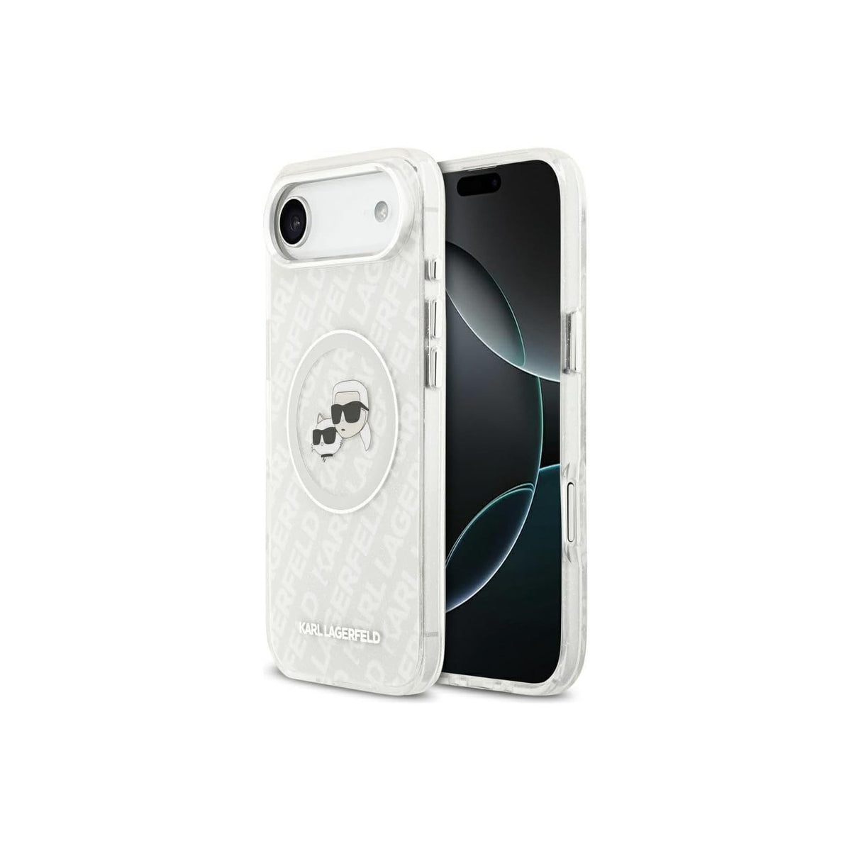 KARL LAGERFELD iPhone 17 Air Case - IML Case with MagSafe Gray with Shiny K&C Logo, Elegant Design and Precise Fit