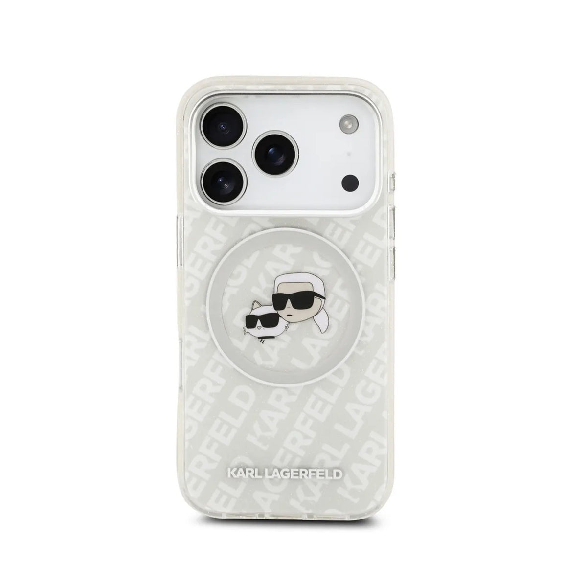 KARL LAGERFELD iPhone 17 Pro Max Case – IML Case with MagSafe Gray with Glossy K&C Logo, Stylish Design and Precise Fit