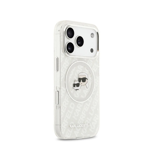 KARL LAGERFELD Funda para iPhone 17 Pro – Carcasa IML con MagSafe Gris con Logo K&C Brillante, Diseño Elegante y Ajuste Preciso