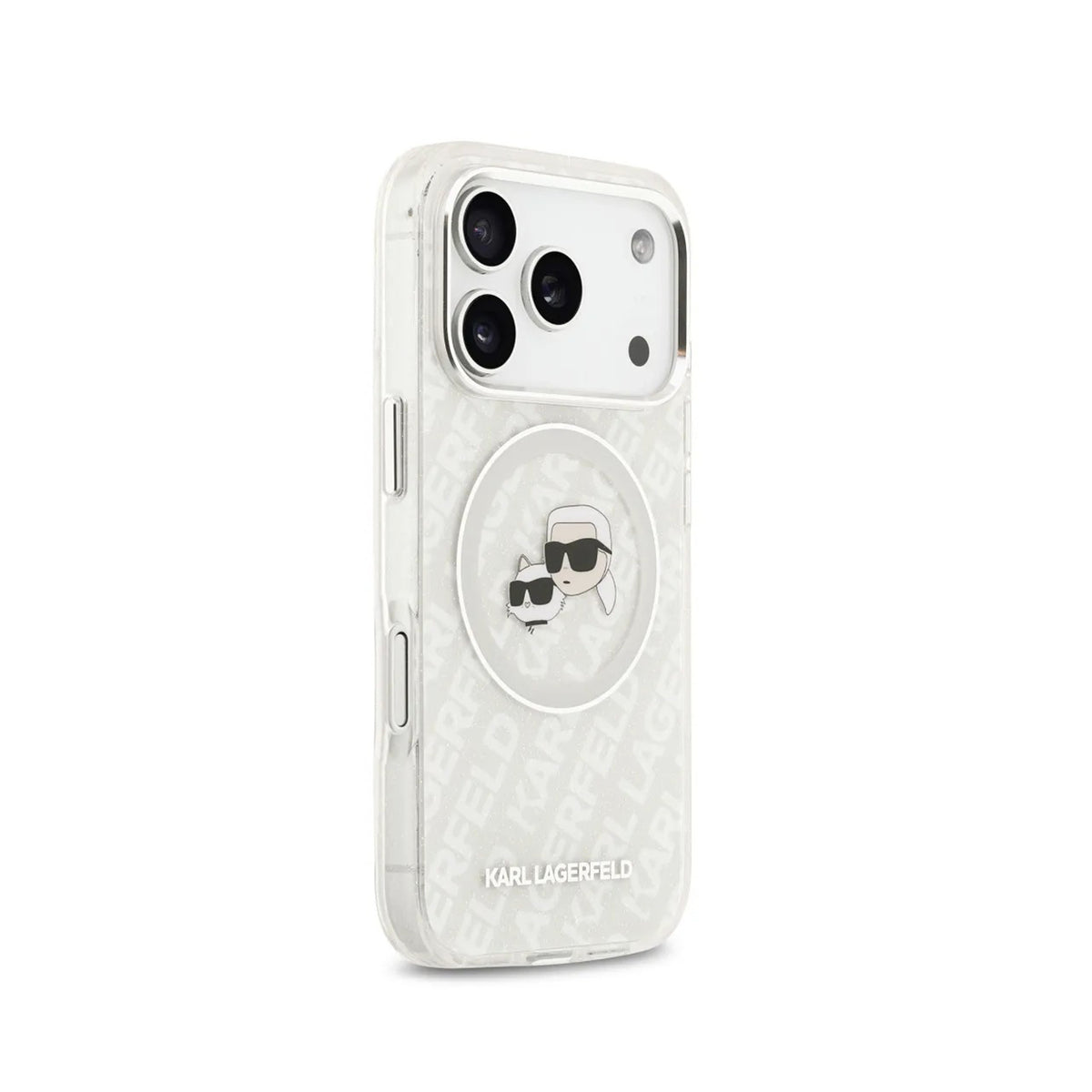 KARL LAGERFELD iPhone 17 Pro Max Case – IML Case with MagSafe Gray with Glossy K&C Logo, Stylish Design and Precise Fit
