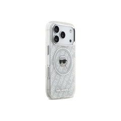 KARL LAGERFELD iPhone 17 Pro Max Case – IML Case with MagSafe Gray with Glossy K&C Logo, Stylish Design and Precise Fit
