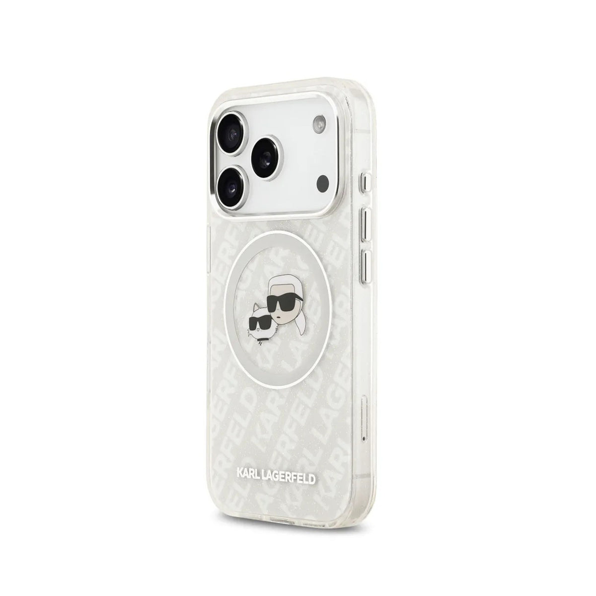 KARL LAGERFELD iPhone 17 Pro Max Case – IML Case with MagSafe Gray with Glossy K&C Logo, Stylish Design and Precise Fit