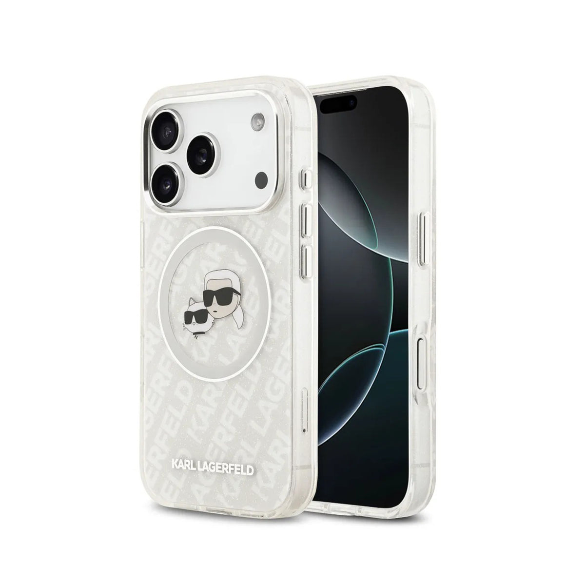 KARL LAGERFELD iPhone 17 Pro Case - IML Case with MagSafe Grey with Shiny K&C Logo, Elegant Design and Precise Fit