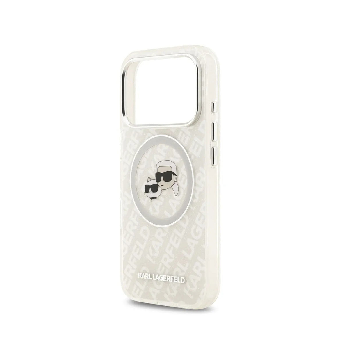 KARL LAGERFELD iPhone 17 Pro Case - IML Case with MagSafe Grey with Shiny K&C Logo, Elegant Design and Precise Fit