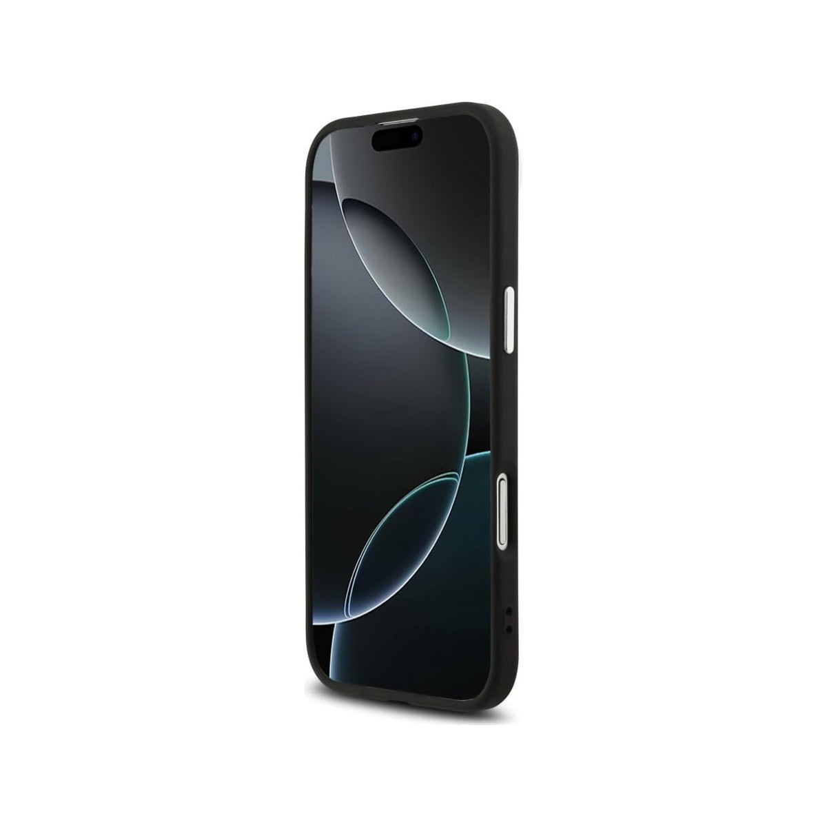 Guess Funda de Polipiel con Purpurina para iPhone Air Compatible con MagSafe y Protección Anticaídas, Negra