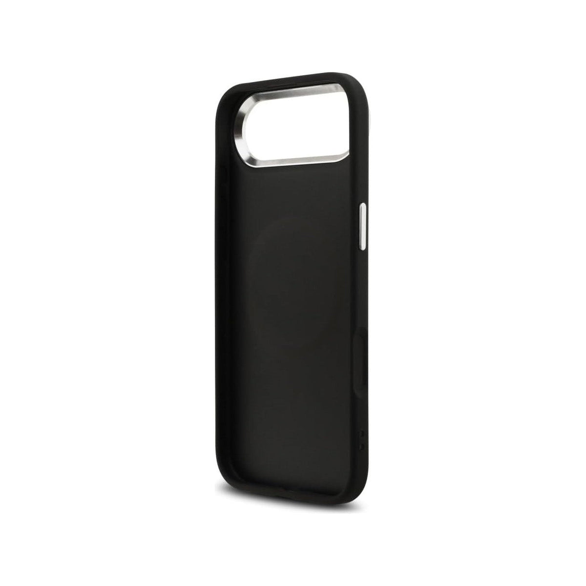 Guess Funda de Polipiel con Purpurina para iPhone Air Compatible con MagSafe y Protección Anticaídas, Negra