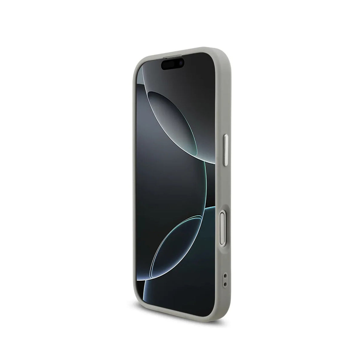 Guess Funda con Purpurina y Logo Triangular para iPhone 17 Compatible con MagSafe y Protección Anticaídas, Plata