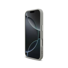 Guess Funda para iPhone 17 – Carcasa con MagSafe, Purpurina Plata y Logo Triangular, Protección Anticaídas y Ajuste Preciso