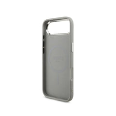 GUESS Funda de Polipiel con Purpurina para iPhone Air Compatible con MagSafe y Protección Anticaídas, Plata
