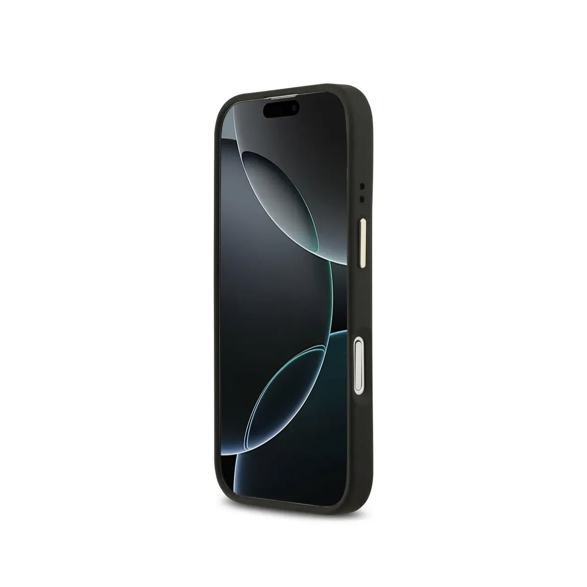 Guess iPhone 17 Case – MagSafe Compatible Case, Black Faux Leather with Classic Guess Logo, Drop Protection and Precise Fit