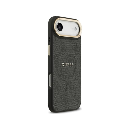 Guess Funda para iPhone Air – Carcasa de Polipiel Negra Compatible con MagSafe con Logo Clásico Guess, Protección Anticaídas y Ajuste Preciso