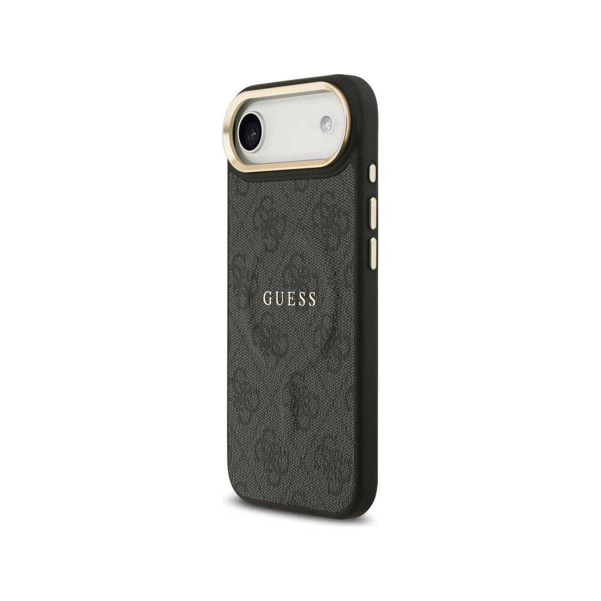 Guess Funda de Polipiel Logo Clásico para iPhone Air Compatible con MagSafe y Protección Anticaídas, Negra