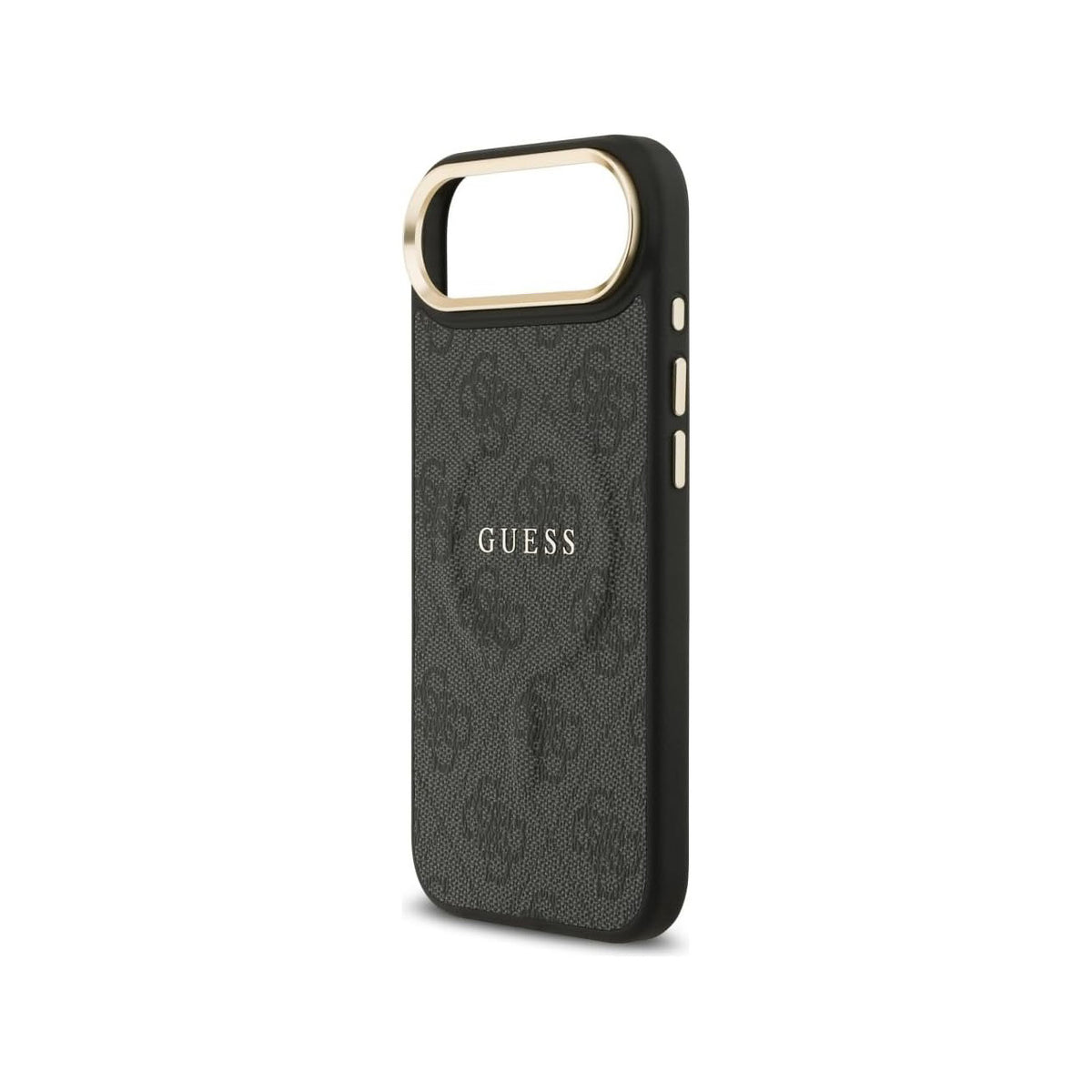 Guess Funda de Polipiel Logo Clásico para iPhone Air Compatible con MagSafe y Protección Anticaídas, Negra