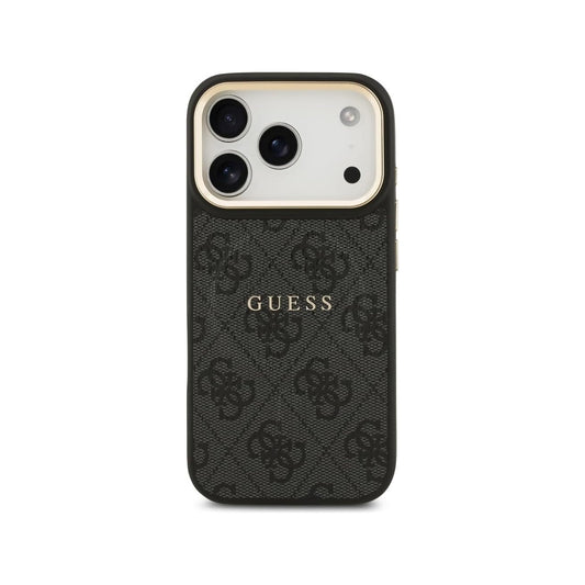 Guess Funda para iPhone 17 Pro Max de Polipiel Negra con MagSafe – Carcasa con Logo Clásico Guess, Protección Anticaídas, Diseño Elegante y Ajuste Preciso