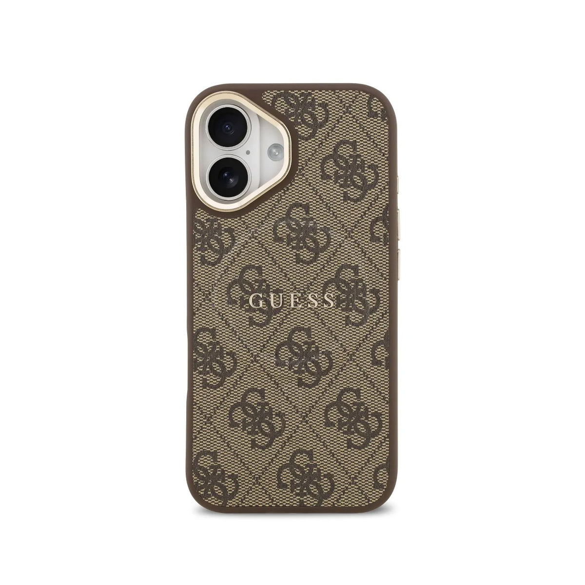 Guess Funda de Polipiel Logo Clásico para iPhone 17 Compatible con MagSafe y Protección Anticaídas, Marrón