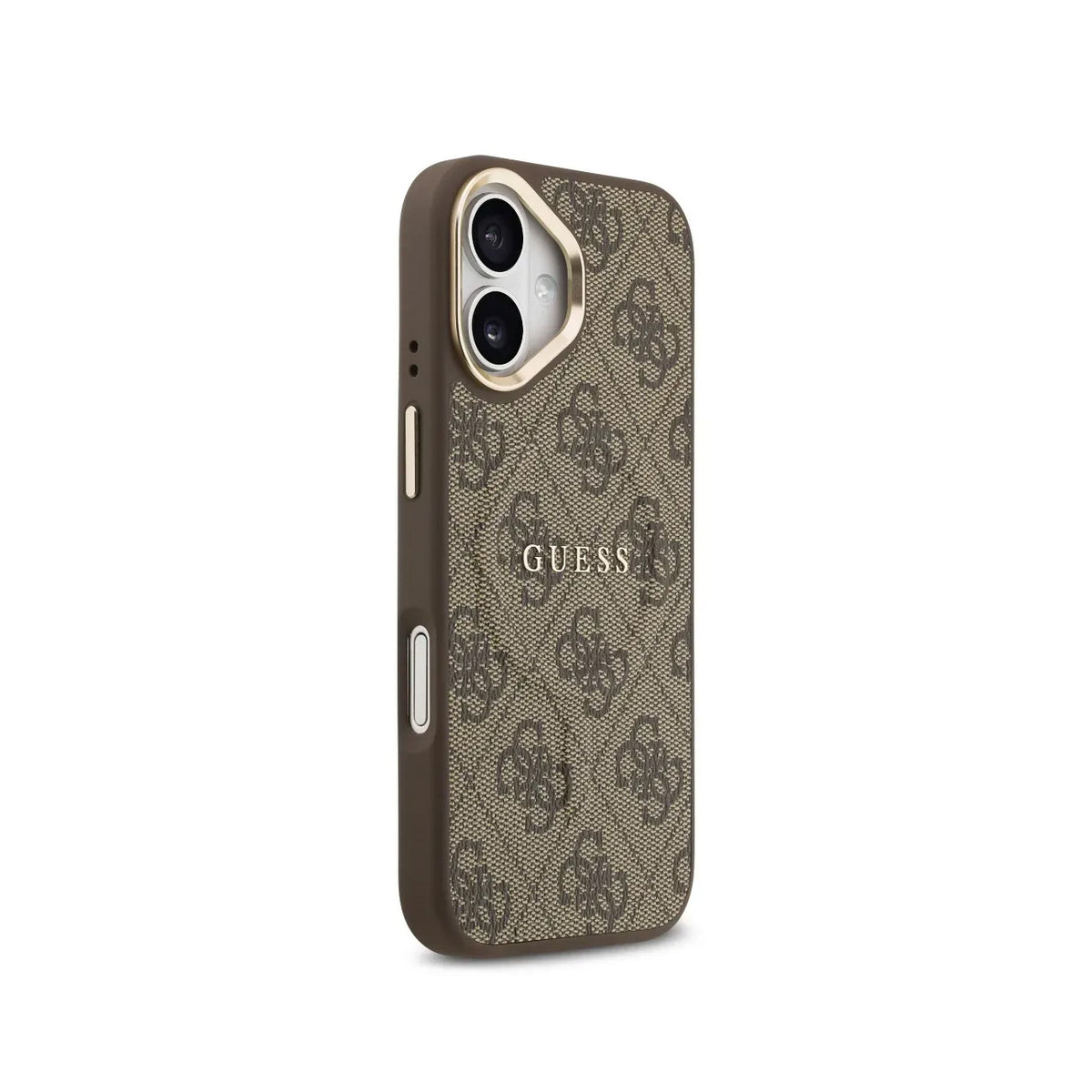 Guess Funda de Polipiel Logo Clásico para iPhone 17 Compatible con MagSafe y Protección Anticaídas, Marrón