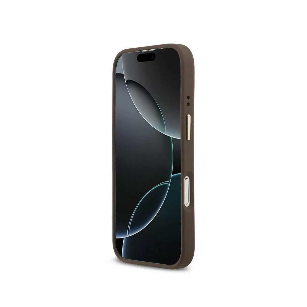 Guess Funda de Polipiel Logo Clásico para iPhone 17 Compatible con MagSafe y Protección Anticaídas, Marrón