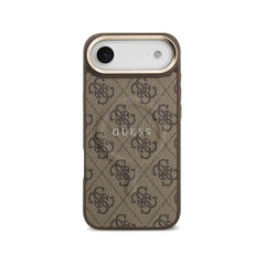 Guess Funda de Polipiel Logo Clásico para iPhone Air Compatible con MagSafe y Protección Anticaídas, Marrón