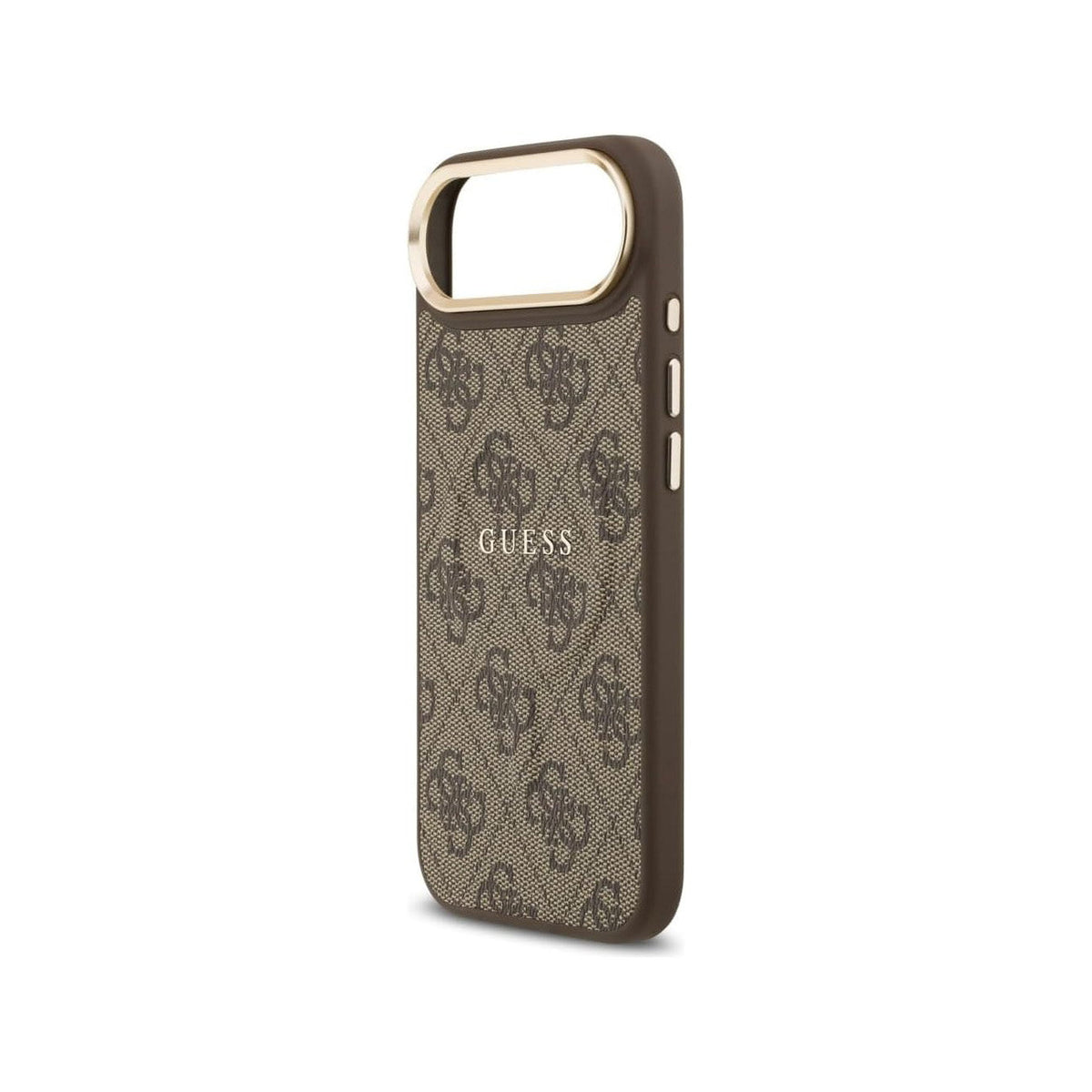 Guess iPhone 17 Air Case – Brown Faux Leather MagSafe Compatible Cover with Classic Guess Logo, Drop Protection, and Precise Fit