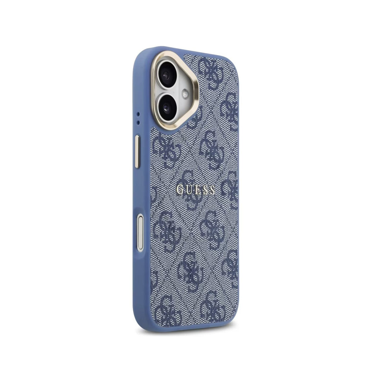 Guess Funda de Polipiel Logo Clásico para iPhone 17 Compatible con MagSafe y Protección Anticaídas, Azul