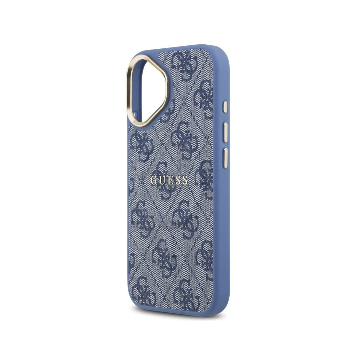 Guess Funda de Polipiel Logo Clásico para iPhone 17 Compatible con MagSafe y Protección Anticaídas, Azul