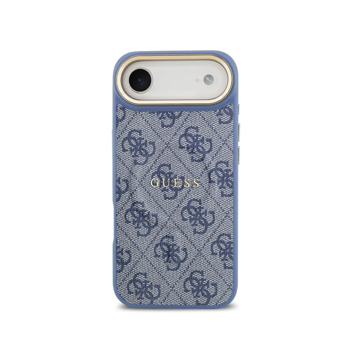 GUESS Funda de Polipiel Logo Clásico para iPhone Air Compatible con MagSafe y Protección Anticaídas, Azul