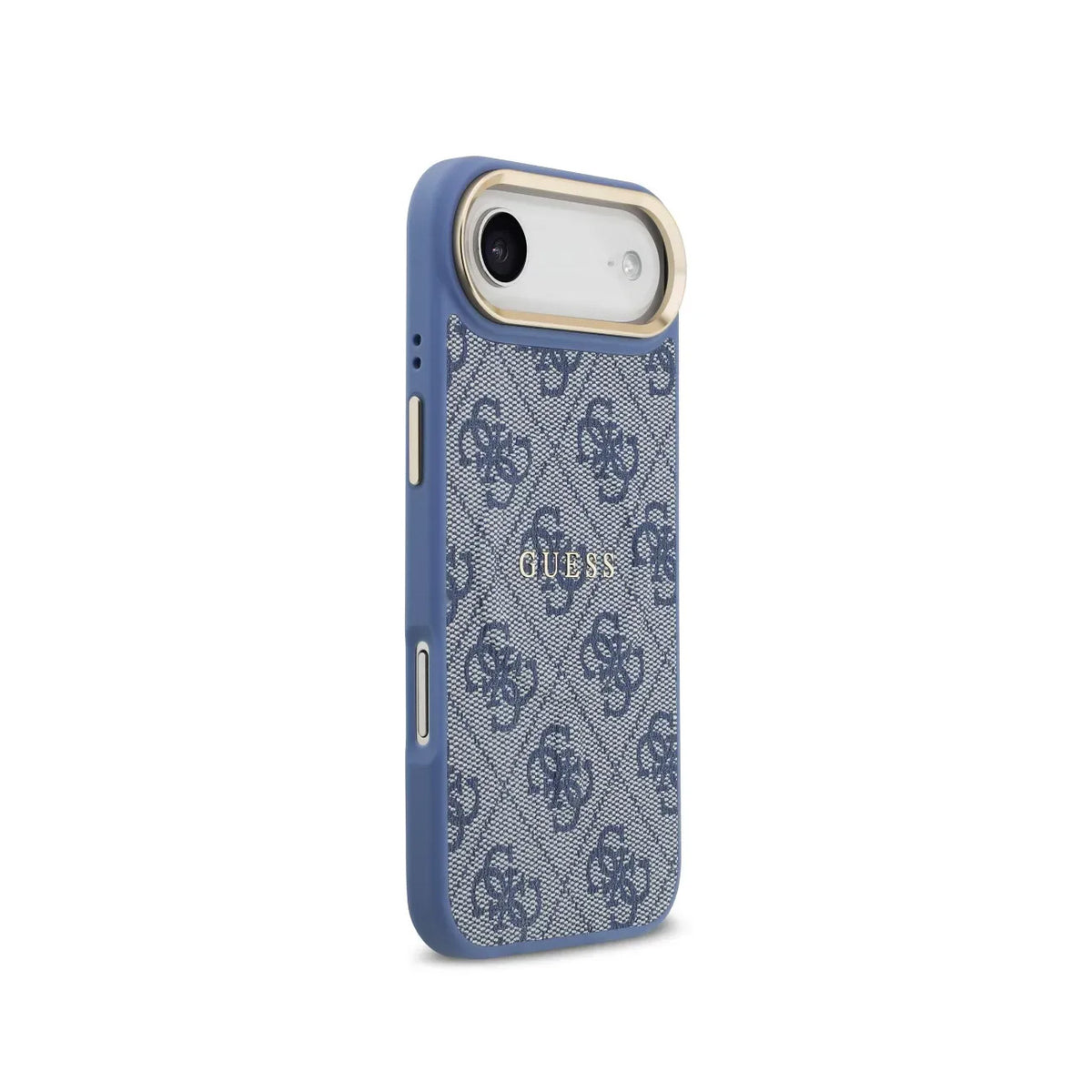 GUESS Funda de Polipiel Logo Clásico para iPhone Air Compatible con MagSafe y Protección Anticaídas, Azul