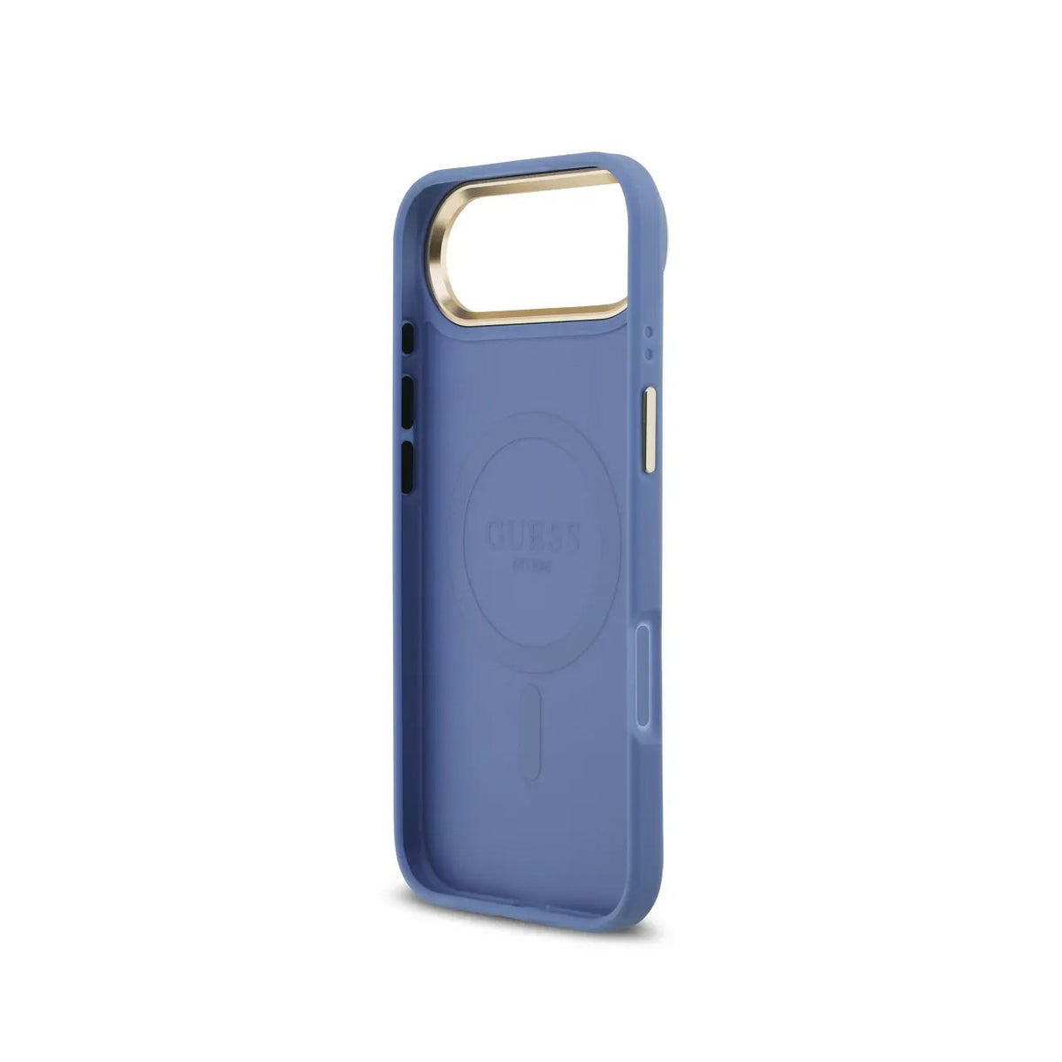 GUESS Funda de Polipiel Logo Clásico para iPhone Air Compatible con MagSafe y Protección Anticaídas, Azul