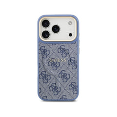 Guess Funda para iPhone 17 Pro – Carcasa 4G Azul con Gran Logo Clásico Guess Dorado, Protección Anticaídas y Ajuste Preciso