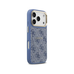 Guess Funda para iPhone 17 Pro – Carcasa 4G Azul con Gran Logo Clásico Guess Dorado, Protección Anticaídas y Ajuste Preciso