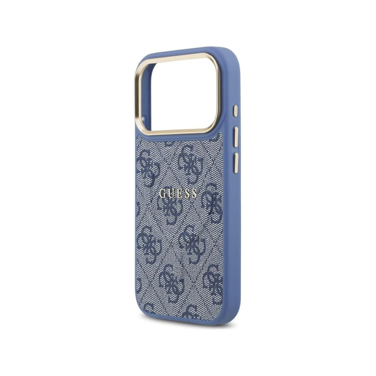 Guess iPhone 17 Pro Case – Blue Faux Leather Case Compatible with MagSafe with Classic Guess Logo, Drop Protection and Precise Fit
