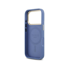 Guess Funda para iPhone 17 Pro – Carcasa 4G Azul con Gran Logo Clásico Guess Dorado, Protección Anticaídas y Ajuste Preciso