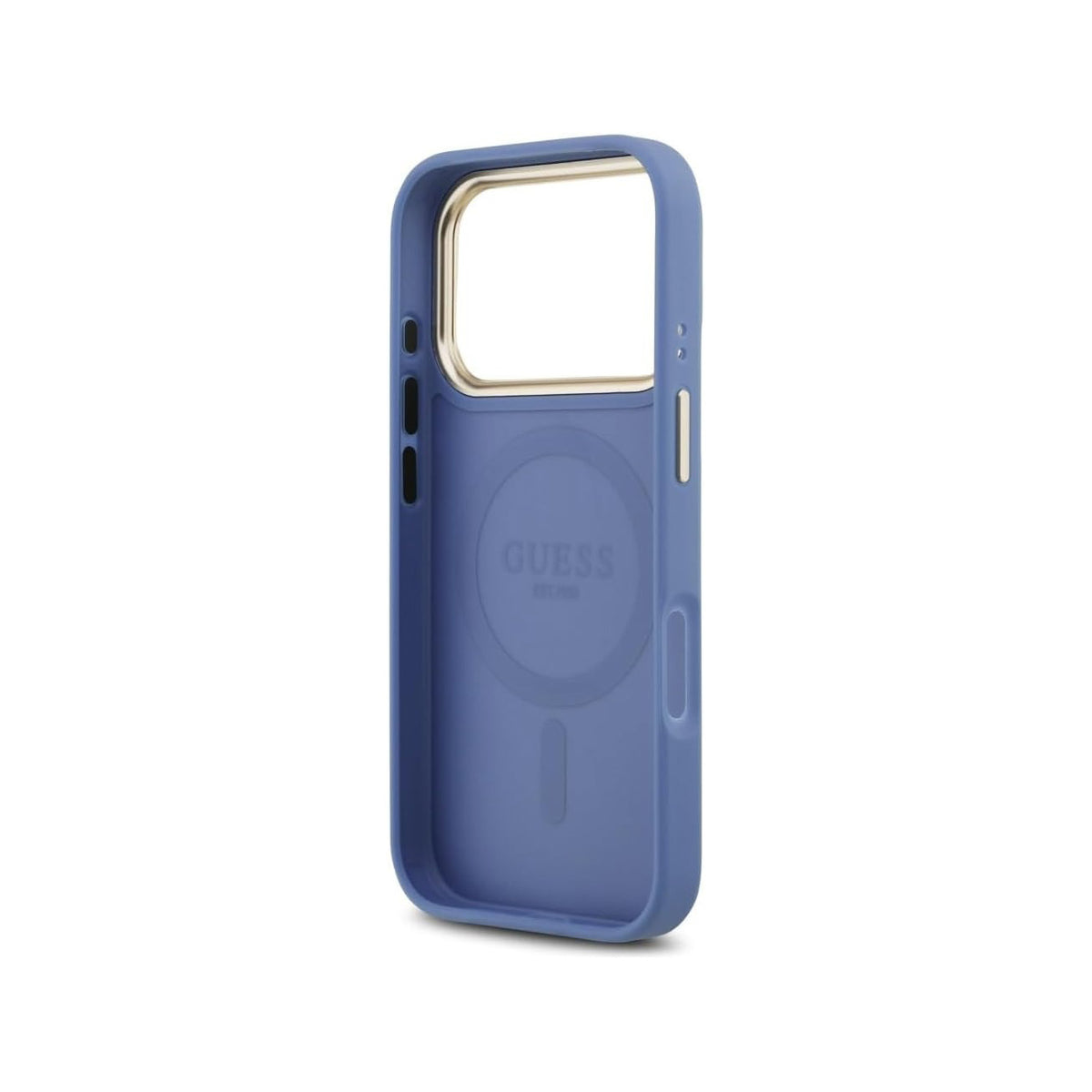 Guess iPhone 17 Pro Max Faux Leather Case Blue with MagSafe – Classic Guess Logo Case, Drop Protection, Elegant Design, and Precise Fit
