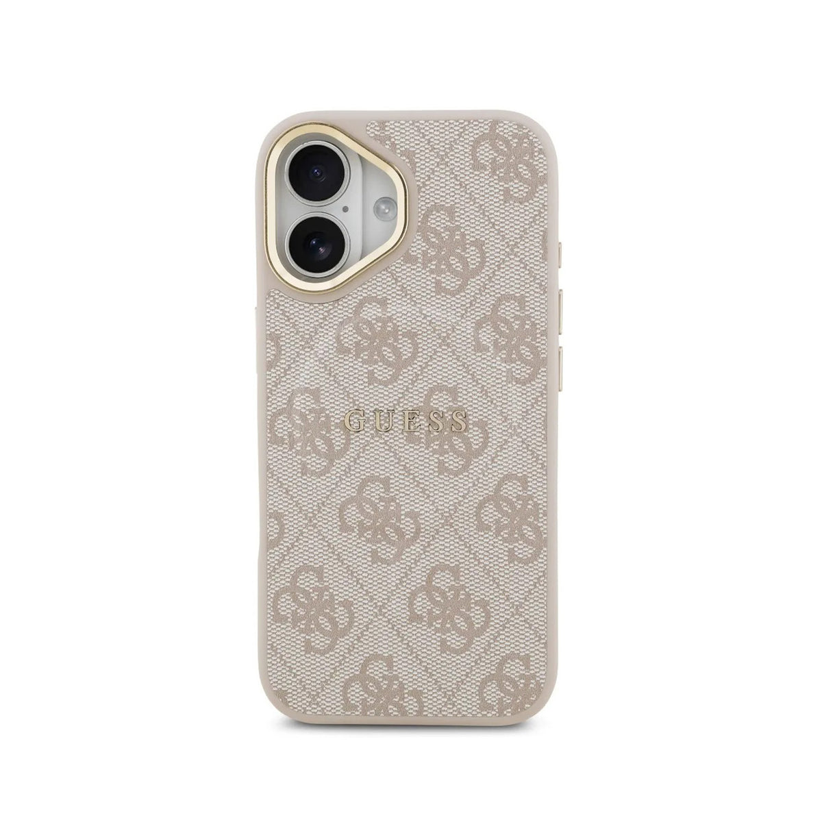 Guess Funda de Polipiel Logo Clásico para iPhone 17 Compatible con MagSafe y Protección Anticaídas, Rosa