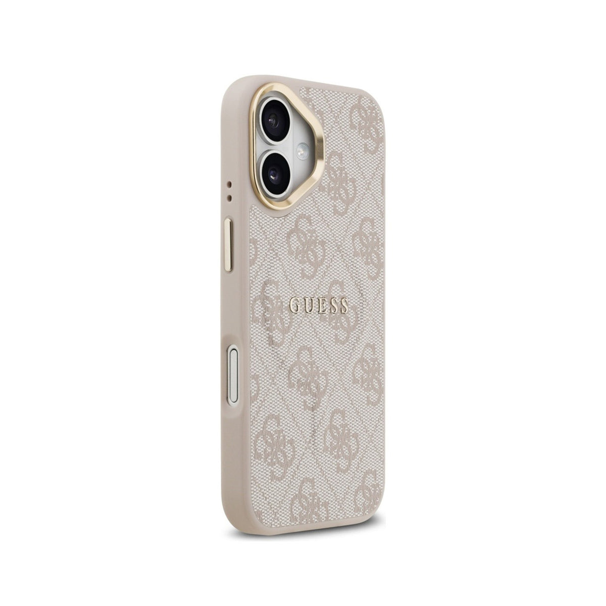 Guess Funda de Polipiel Logo Clásico para iPhone 17 Compatible con MagSafe y Protección Anticaídas, Rosa
