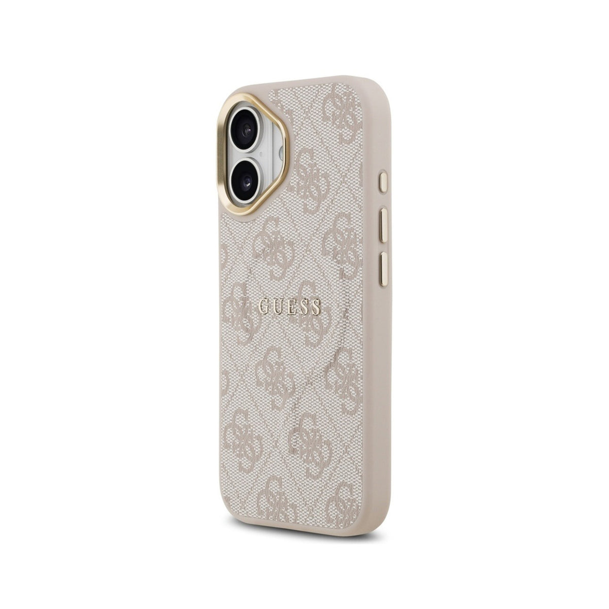 Guess Funda de Polipiel Logo Clásico para iPhone 17 Compatible con MagSafe y Protección Anticaídas, Rosa