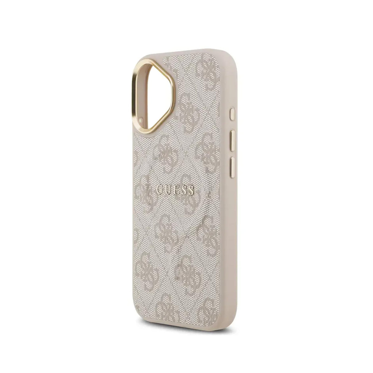 Guess Funda de Polipiel Logo Clásico para iPhone 17 Compatible con MagSafe y Protección Anticaídas, Rosa