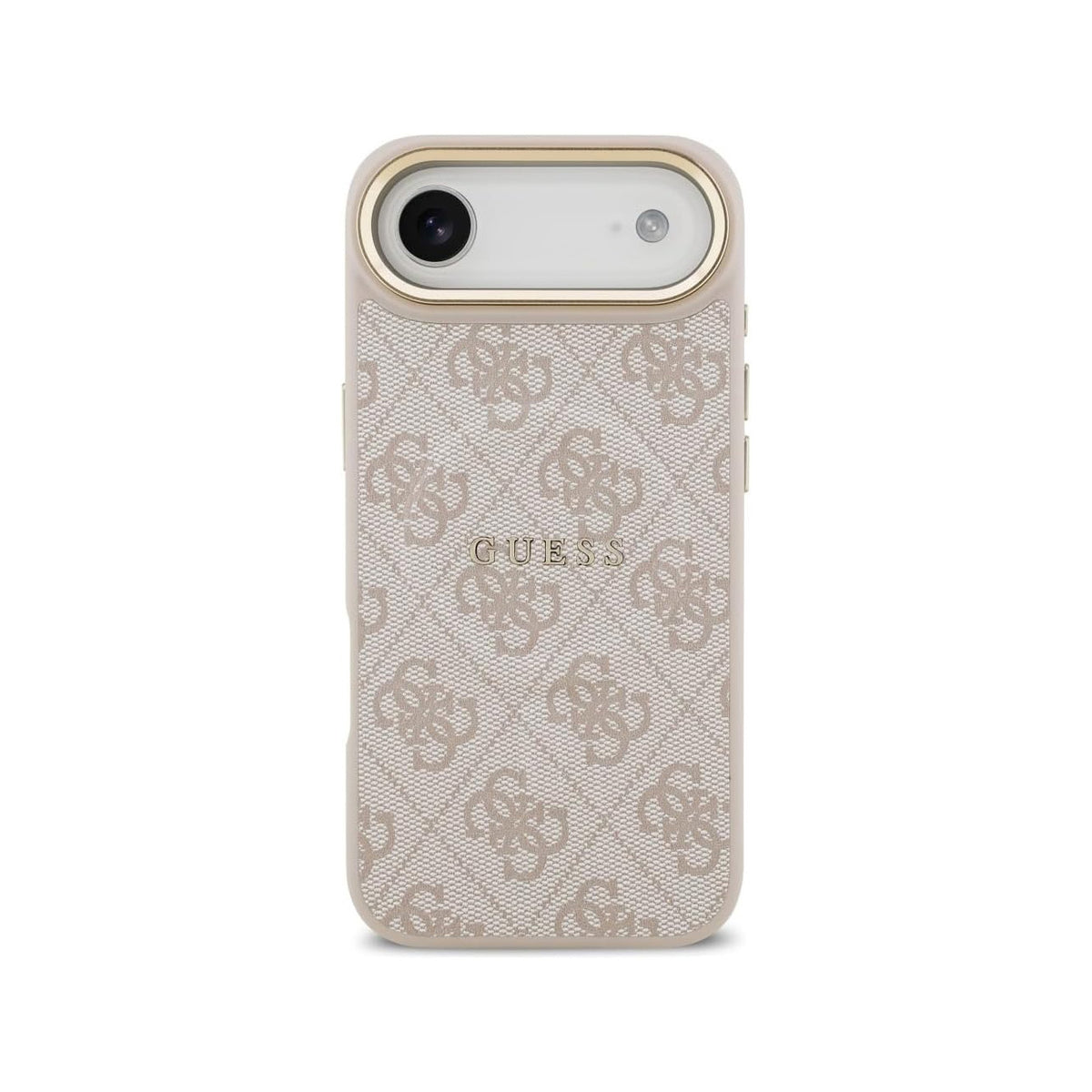 Guess iPhone 17 Air Case – Pink Faux Leather MagSafe Compatible Cover with Classic Guess Logo, Drop Protection and Precise Fit