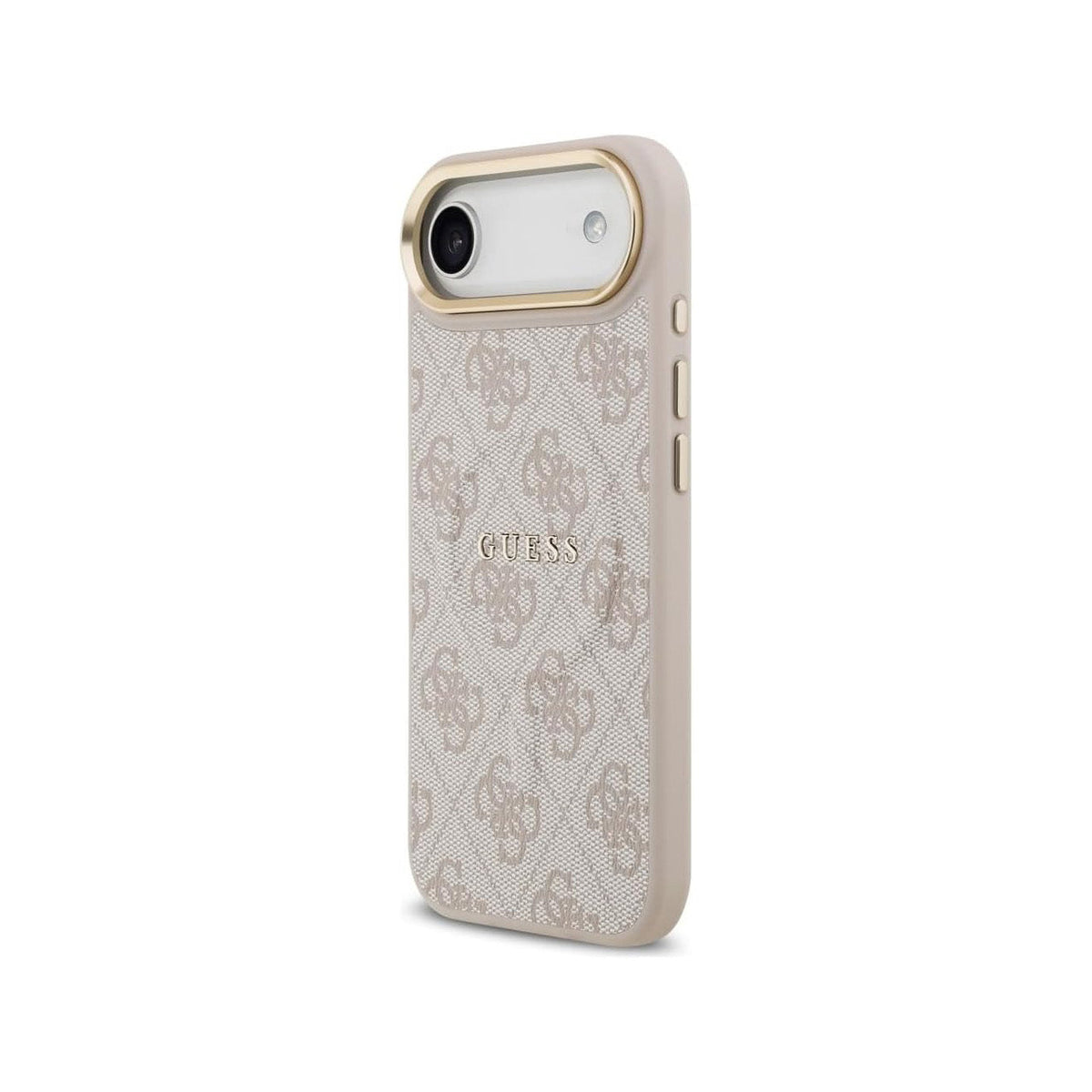 Guess iPhone 17 Air Case – Pink Faux Leather MagSafe Compatible Cover with Classic Guess Logo, Drop Protection and Precise Fit