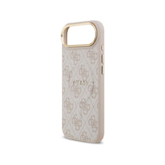 Guess Funda de Polipiel Logo Clásico para iPhone Air Compatible con MagSafe y Protección Anticaídas, Rosa