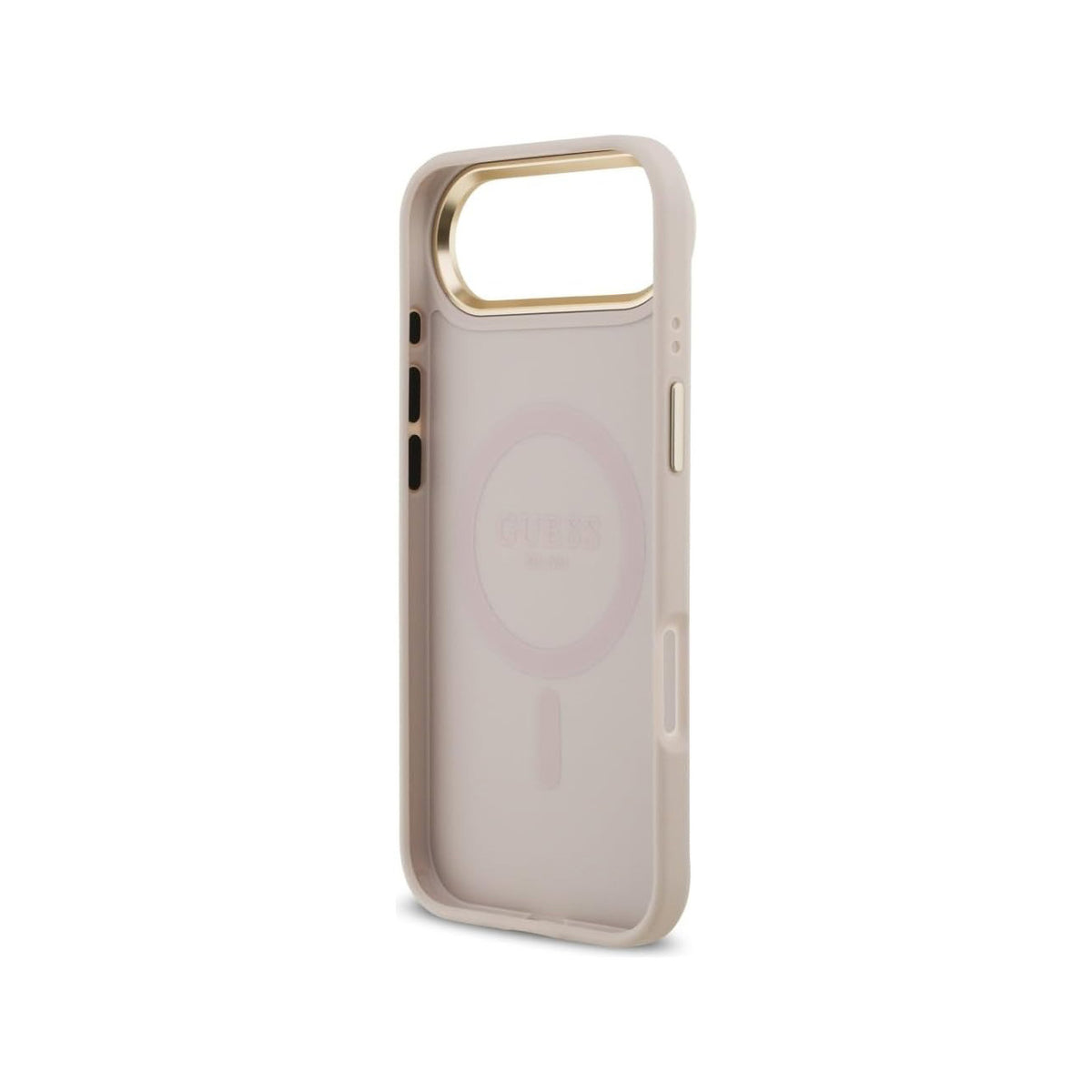 Guess iPhone 17 Air Case – Pink Faux Leather MagSafe Compatible Cover with Classic Guess Logo, Drop Protection and Precise Fit